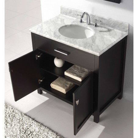 Caroline 36" Single Bathroom Vanity Cabinet Set in Espresso