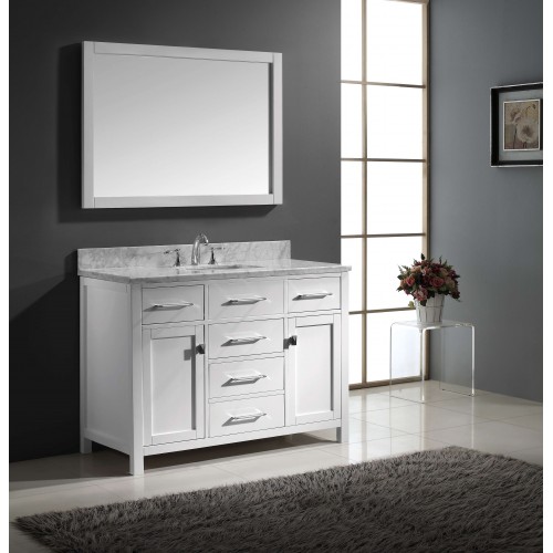 Caroline 48" Single Bathroom Vanity Cabinet Set in White