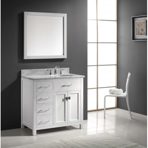 Caroline Parkway 36" Single Bathroom Vanity Cabinet Set in White