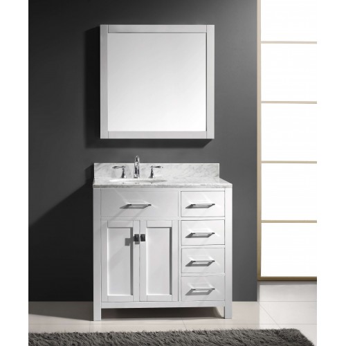 Caroline Parkway 36" Single Bathroom Vanity Cabinet Set in White