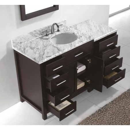 Caroline Parkway 57" Single Bathroom Vanity Cabinet Set in Espresso