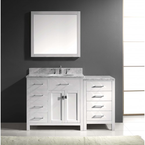 Caroline Parkway 57" Single Bathroom Vanity Cabinet Set in White