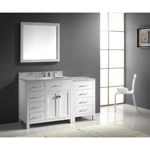 Caroline Parkway 57" Single Bathroom Vanity Cabinet Set in White