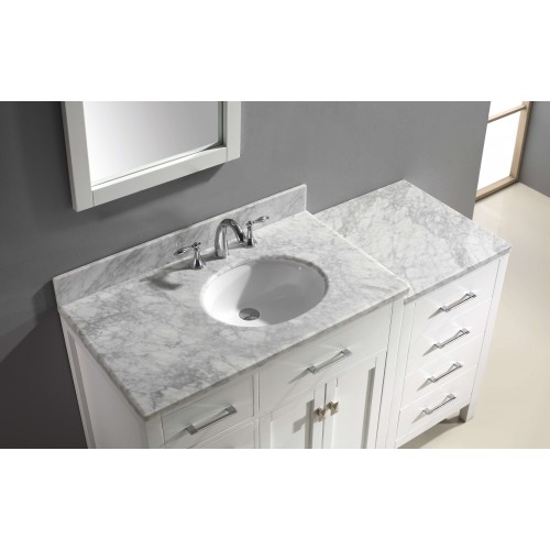 Caroline Parkway 57" Single Bathroom Vanity Cabinet Set in White