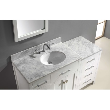 Caroline Parkway 57" Single Bathroom Vanity Cabinet Set in White