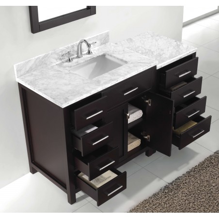 Caroline Parkway 57" Single Bathroom Vanity Cabinet Set in Espresso