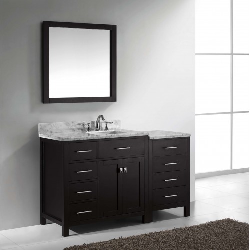 Caroline Parkway 57" Single Bathroom Vanity Cabinet Set in Espresso