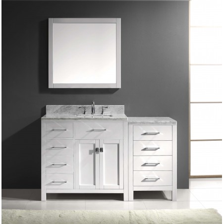 Caroline Parkway 57" Single Bathroom Vanity Cabinet Set in White