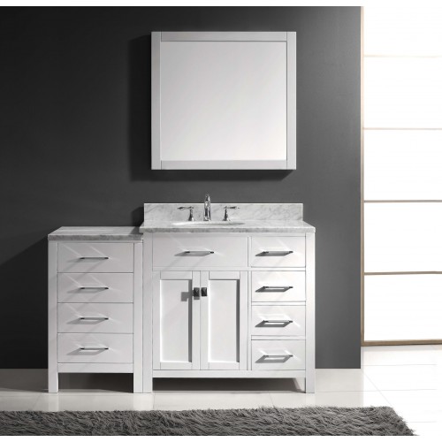 Caroline Parkway 57" Single Bathroom Vanity Cabinet Set in White