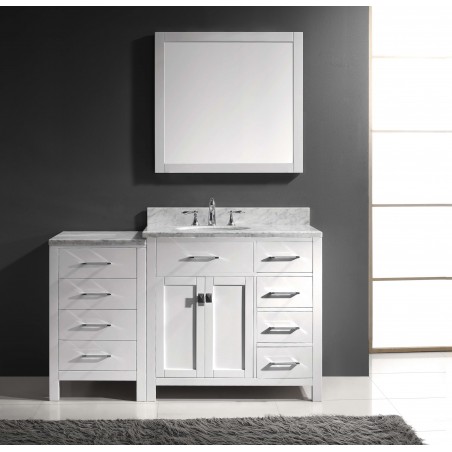 Caroline Parkway 57" Single Bathroom Vanity Cabinet Set in White