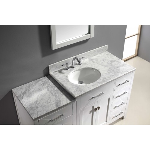 Caroline Parkway 57" Single Bathroom Vanity Cabinet Set in White