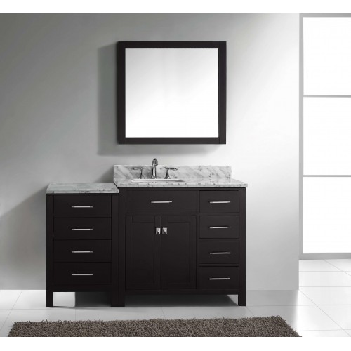 Caroline Parkway 57" Single Bathroom Vanity Cabinet Set in Espresso