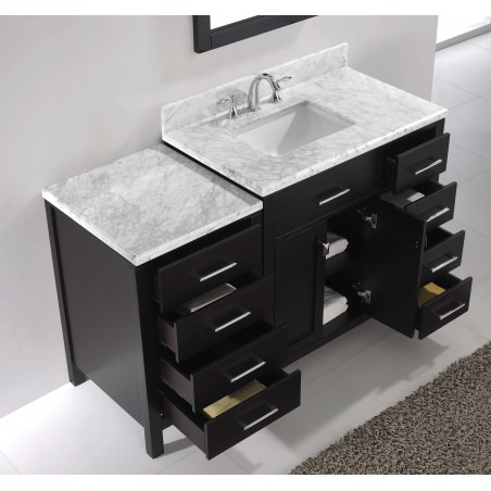 Caroline Parkway 57" Single Bathroom Vanity Cabinet Set in Espresso