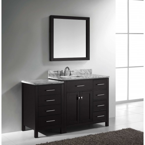 Caroline Parkway 57" Single Bathroom Vanity Cabinet Set in Espresso