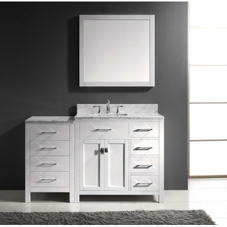 Caroline Parkway 57" Single Bathroom Vanity Cabinet Set in White