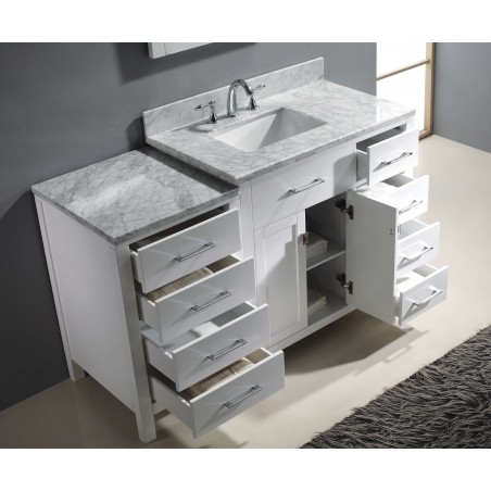 Caroline Parkway 57" Single Bathroom Vanity Cabinet Set in White