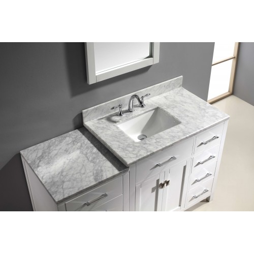 Caroline Parkway 57" Single Bathroom Vanity Cabinet Set in White