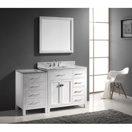 Caroline Parkway 57" Single Bathroom Vanity Cabinet Set in White