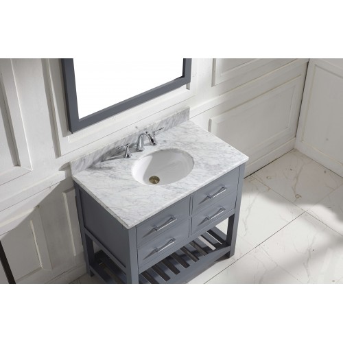 Caroline Estate 36" Single Bathroom Vanity Cabinet Set in Grey