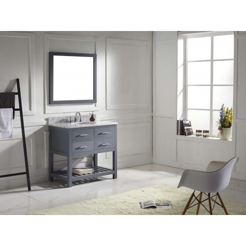 Caroline Estate 36" Single Bathroom Vanity Cabinet Set in Grey