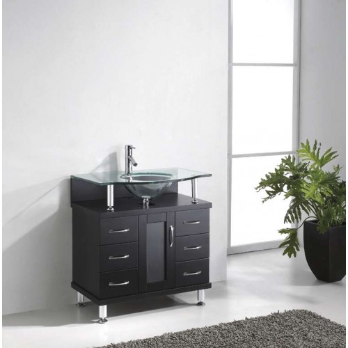 Vincente 32" Single Bathroom Vanity Cabinet in Espresso