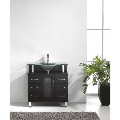 Vincente 32" Single Bathroom Vanity Cabinet in Espresso