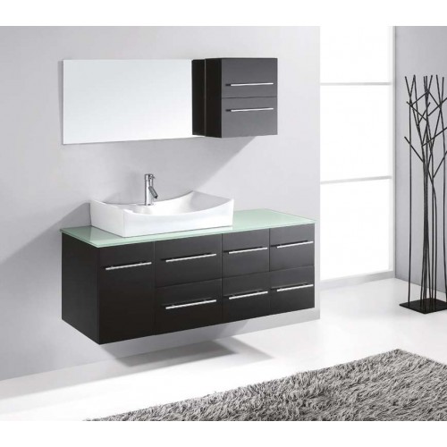 Ceanna 55" Single Bathroom Vanity Cabinet Set in Espresso