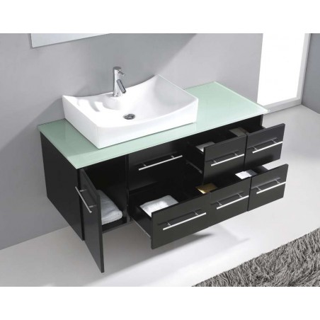 Ceanna 55" Single Bathroom Vanity Cabinet Set in Espresso