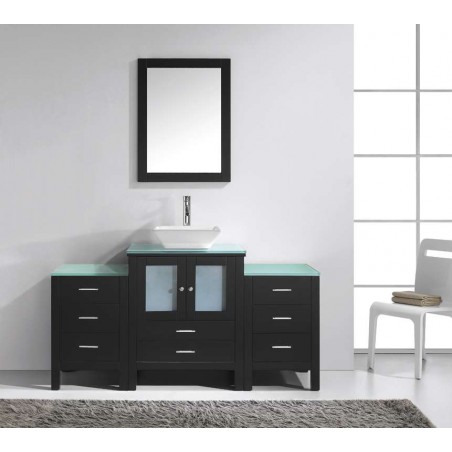 Brentford 63" Single Bathroom Vanity Cabinet Set in Espresso