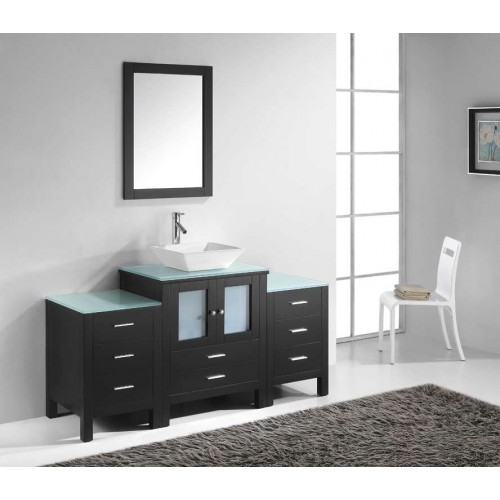 Brentford 63" Single Bathroom Vanity Cabinet Set in Espresso