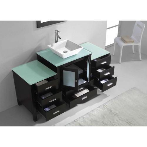 Brentford 63" Single Bathroom Vanity Cabinet Set in Espresso