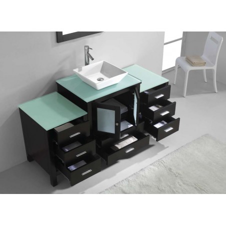 Brentford 63" Single Bathroom Vanity Cabinet Set in Espresso