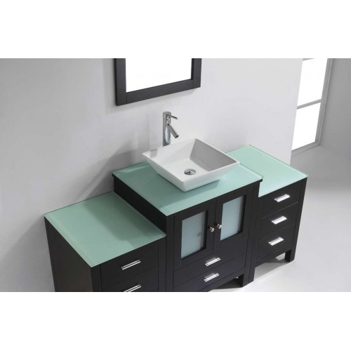 Brentford 63" Single Bathroom Vanity Cabinet Set in Espresso