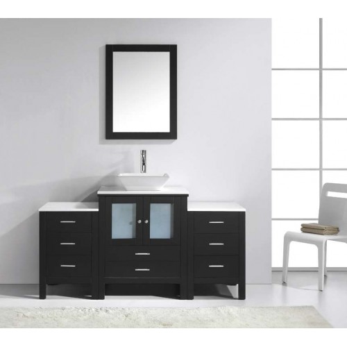 Brentford 63" Single Bathroom Vanity Cabinet Set in Espresso