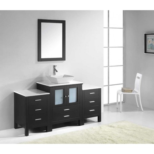 Brentford 63" Single Bathroom Vanity Cabinet Set in Espresso