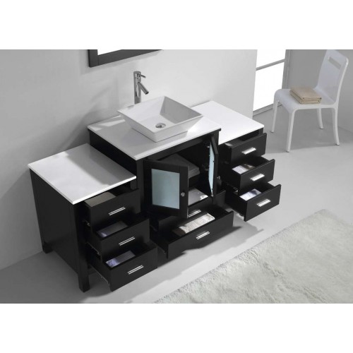 Brentford 63" Single Bathroom Vanity Cabinet Set in Espresso