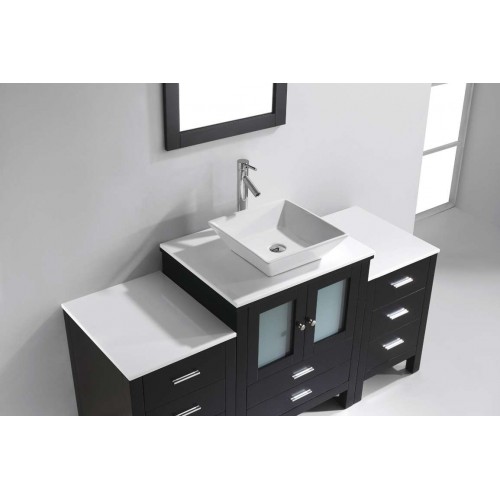 Brentford 63" Single Bathroom Vanity Cabinet Set in Espresso