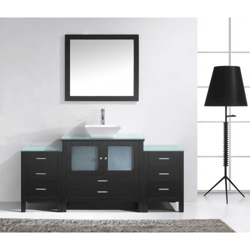 Brentford 71" Single Bathroom Vanity Cabinet Set in Espresso