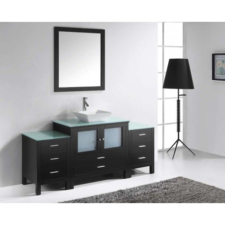 Brentford 71" Single Bathroom Vanity Cabinet Set in Espresso