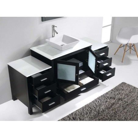 Brentford 71" Single Bathroom Vanity Cabinet Set in Espresso