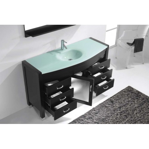 Ava 55" Single Bathroom Vanity Cabinet Set in Espresso