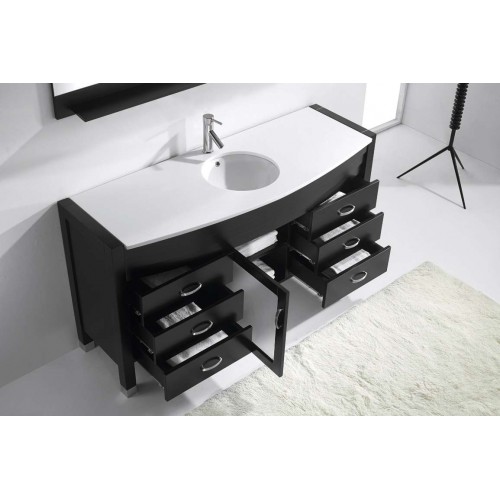 Ava 61" Single Bathroom Vanity Cabinet Set in Espresso