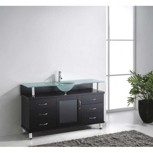 Vincente 55" Single Bathroom Vanity Cabinet in Espresso