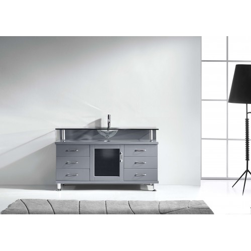 Vincente 55" Single Bathroom Vanity Cabinet in Grey