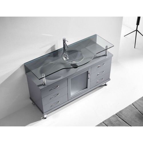 Vincente 55" Single Bathroom Vanity Cabinet in Grey