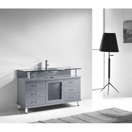 Vincente 55" Single Bathroom Vanity Cabinet in Grey