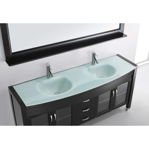 Ava 71" Double Bathroom Vanity Cabinet Set in Espresso