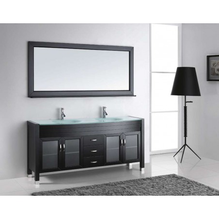 Ava 71" Double Bathroom Vanity Cabinet Set in Espresso