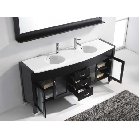 Ava 71" Double Bathroom Vanity Cabinet Set in Espresso