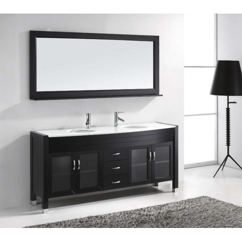 Ava 71" Double Bathroom Vanity Cabinet Set in Espresso